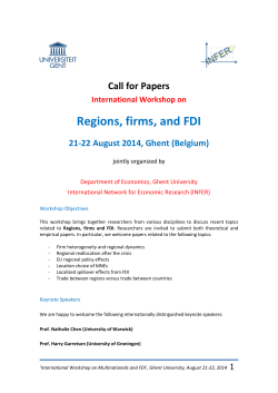 Regions, firms, and FDI - International Network for Economic Research
