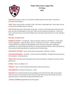 Packer Dome Soccer League Play 7v7 Rules 2017