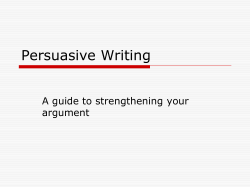 Persuasive Writing