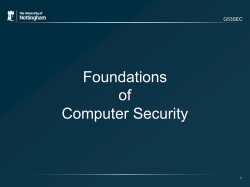 Security - School of Computer Science