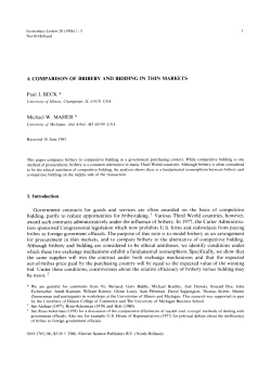 A COMPARISON OF BRIBERY AND BIDDING IN THIN