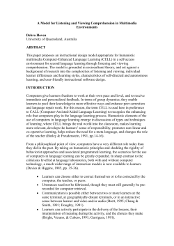 A Model for Listening and Viewing Comprehension in Multimedia