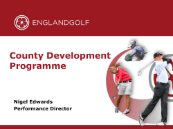 England Golf Talent Pathway 2013
