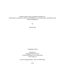 MOTIVATION AND LEARNING INTERFACE