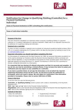 Notification for a change in qualifying holding - individual