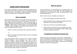 Complaints Procedure Leaflet