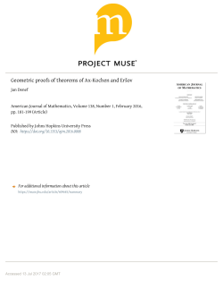 Geometric proofs of theorems of Ax-Kochen and Erￅﾡ