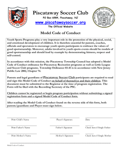 Code of Conduct - Piscataway Soccer Club