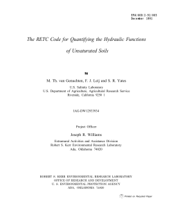 The RETC Code for Quantifying the Hydraulic - PC