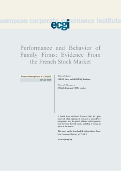 Performance and Behavior of Family Firms: Evidence