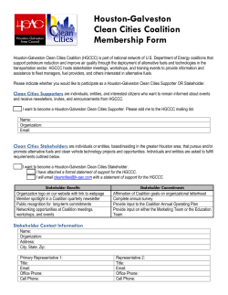 Houston-Galveston Clean Cities Coalition Membership Form