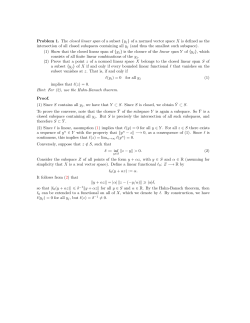 Problem 1. The closed linear span of a subset y of a normed vector