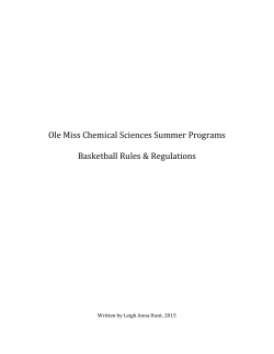 Ole Miss Chemical Sciences Summer Programs Basketball Rules