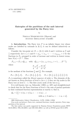 Entropies of the partitions of the unit interval generated by the Farey