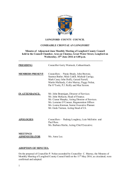 Minutes June 2016 Adjourned Monthly Meeting