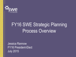 Strategic Planning Process Overview for FY16