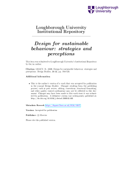 Design for sustainable behaviour: strategies and perceptions