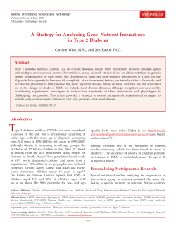 A Strategy for Analyzing Gene&mdash;Nutrient Interactions in Type 2