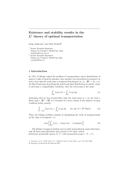 Existence and stability results in the L1 theory of optimal transportation