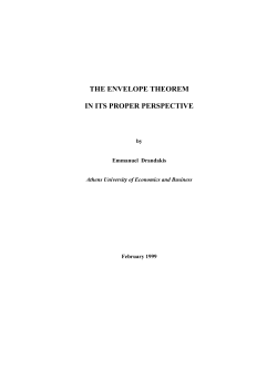 THE ENVELOPE THEOREM IN ITS PROPER PERSPECTIVE