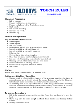 touch rules - Timaru Old Boys