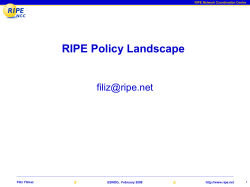 RIPE Policy Landscape