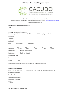 2017 Best Practices Proposal Submission Form