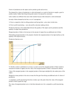 Factors of production are the inputs used to produce goods and