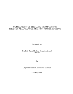 comparison of the long-term cost of shelter allowances and