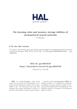 On learning rules and memory storage abilities of - HAL