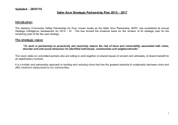 Safer Arun Strategic Partnership Plan 2013 – 2018