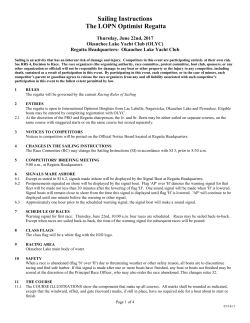 sailing instructions for - Pewaukee Lake Sailing School