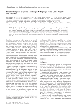 Enhanced Implicit Sequence Learning in Collegeage Video Game