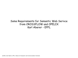 "Semantic" Web Services Karl Aberer - EPFL