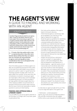 the agentls view - Jonathan Pegg Literary Agency