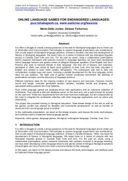 ONLINE LANGUAGE GAMES FOR ENDANGERED LANGUAGES