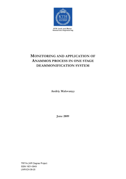 monitoring and application of anammox process in one stage