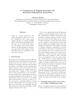 A Comparison of Tagging Strategies for Statistical
