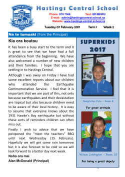 Kia ora koutou - Hastings Central School
