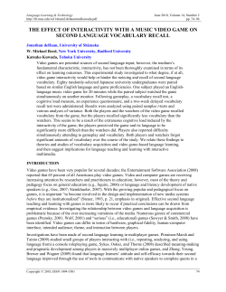 the effect of interactivity with a music video game on