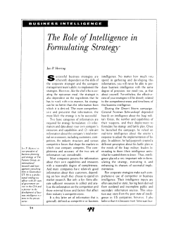 OSS `93 Jan Herring, The Role of Intelligence in Formulating