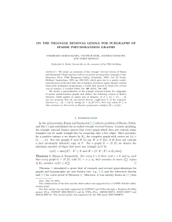 ON THE TRIANGLE REMOVAL LEMMA FOR SUBGRAPHS OF