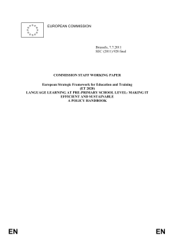 language learning at pre-primary school level