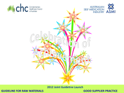 ASMI/CHC Joint Guideline Launch Presentation