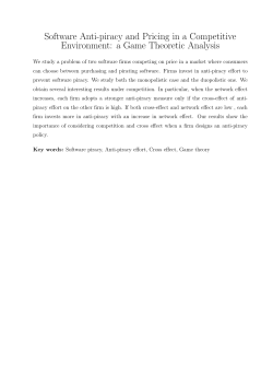 Software Anti-piracy and Pricing in a Competitive Environment: a