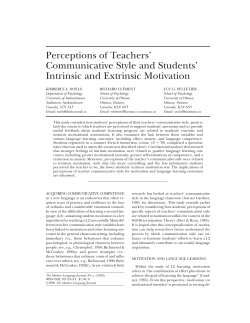 Perceptions of Teachers` Communicative Style and
