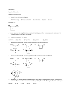 AP Physics C Rotational Dynamics Multiple Choice Questions 1