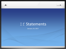 If Statements