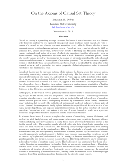 On the Axioms of Causal Set Theory
