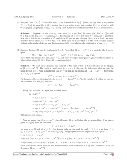 Math 306, Spring 2017 Homework 5 &mdash; Solutions Due: April 19 (1